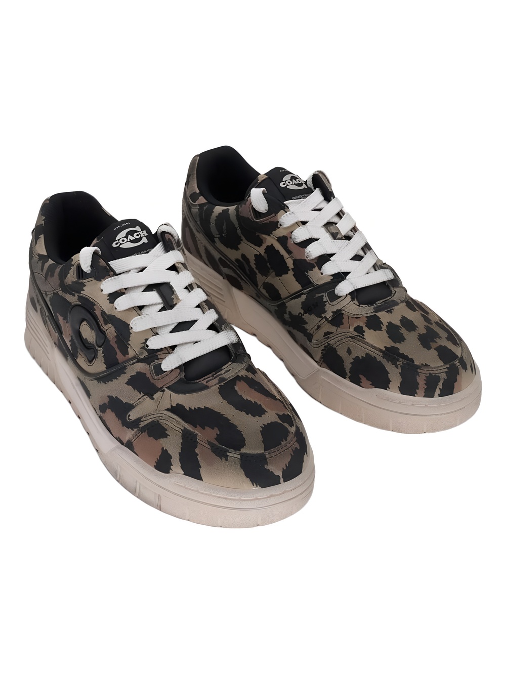 COACH Womens Soho Round Toe Leopard Suede Sneakers Size 9.5M